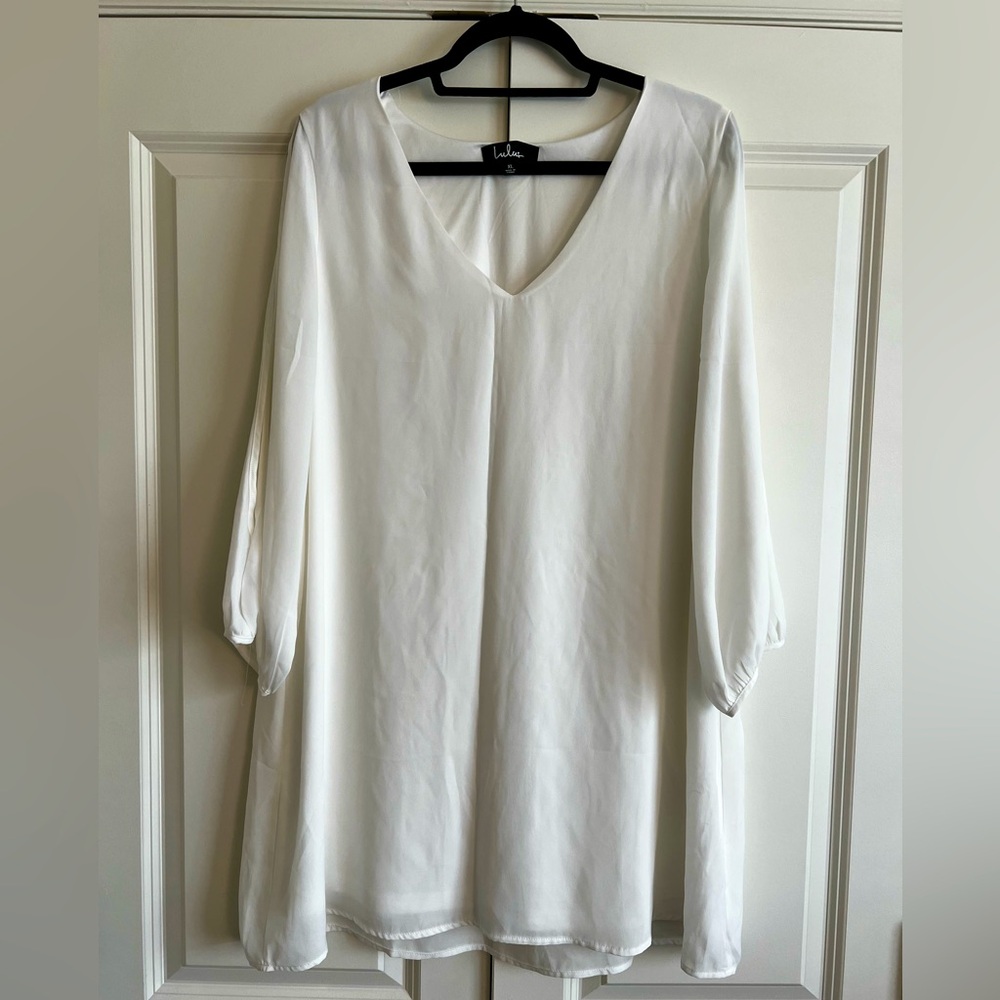 Lulus white long sleeve short dress